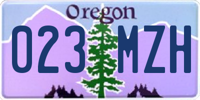 OR license plate 023MZH