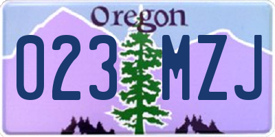 OR license plate 023MZJ