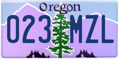 OR license plate 023MZL