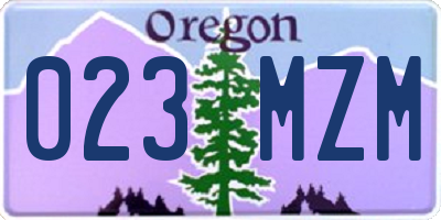 OR license plate 023MZM