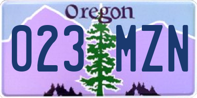 OR license plate 023MZN