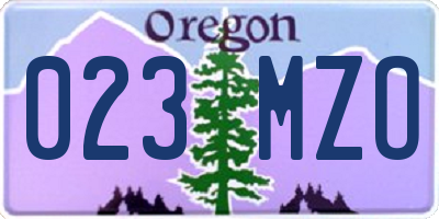 OR license plate 023MZO
