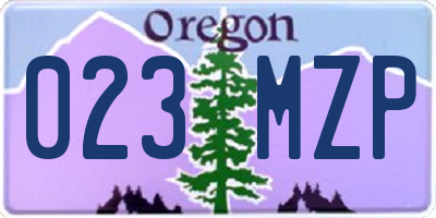 OR license plate 023MZP