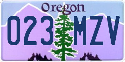 OR license plate 023MZV