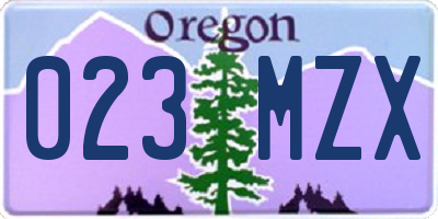 OR license plate 023MZX