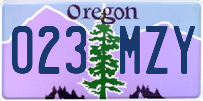 OR license plate 023MZY