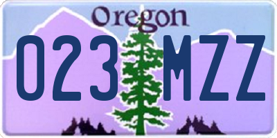 OR license plate 023MZZ