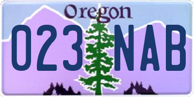 OR license plate 023NAB