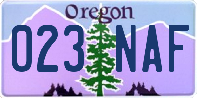 OR license plate 023NAF