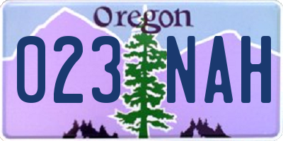 OR license plate 023NAH