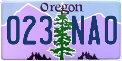 OR license plate 023NAO