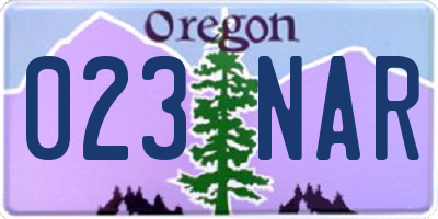 OR license plate 023NAR