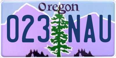 OR license plate 023NAU