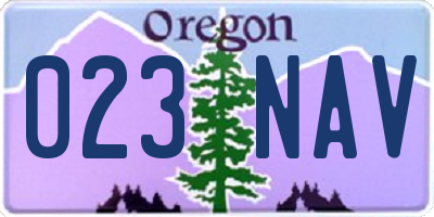 OR license plate 023NAV