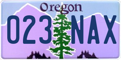 OR license plate 023NAX