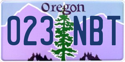 OR license plate 023NBT