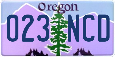 OR license plate 023NCD