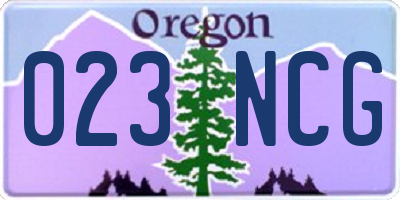 OR license plate 023NCG