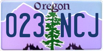 OR license plate 023NCJ