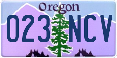 OR license plate 023NCV