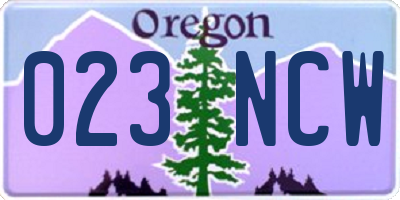 OR license plate 023NCW