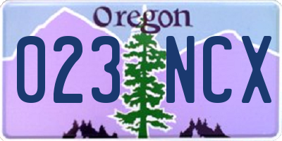 OR license plate 023NCX