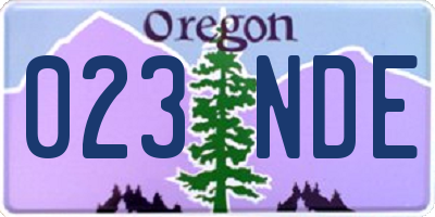 OR license plate 023NDE