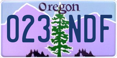 OR license plate 023NDF