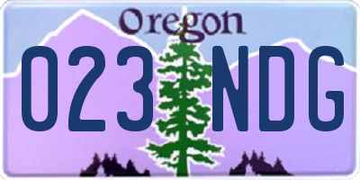 OR license plate 023NDG