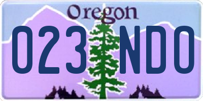 OR license plate 023NDO