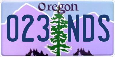 OR license plate 023NDS