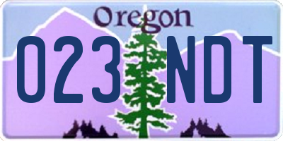 OR license plate 023NDT