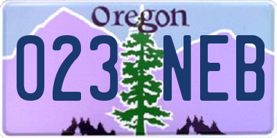 OR license plate 023NEB