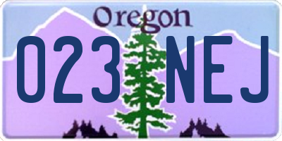 OR license plate 023NEJ