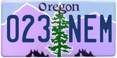 OR license plate 023NEM