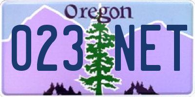 OR license plate 023NET