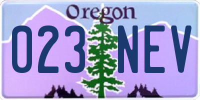 OR license plate 023NEV