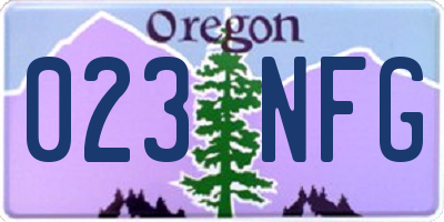 OR license plate 023NFG