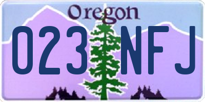 OR license plate 023NFJ