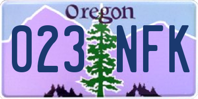 OR license plate 023NFK