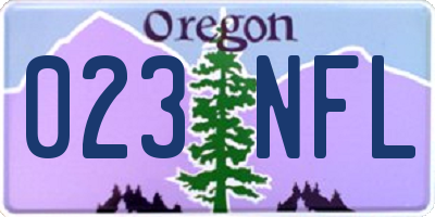 OR license plate 023NFL