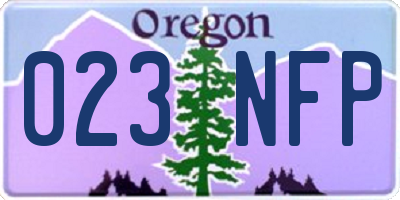 OR license plate 023NFP