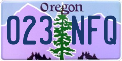 OR license plate 023NFQ