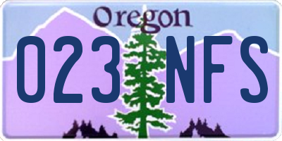 OR license plate 023NFS