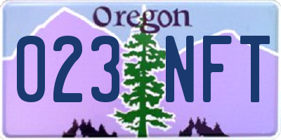 OR license plate 023NFT