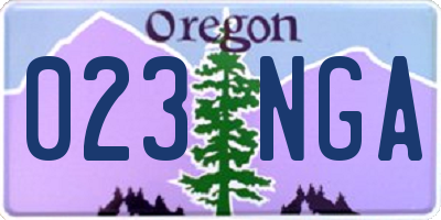 OR license plate 023NGA