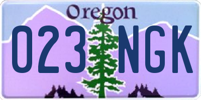 OR license plate 023NGK