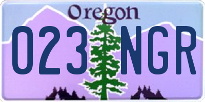 OR license plate 023NGR