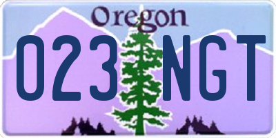 OR license plate 023NGT