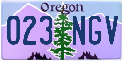 OR license plate 023NGV
